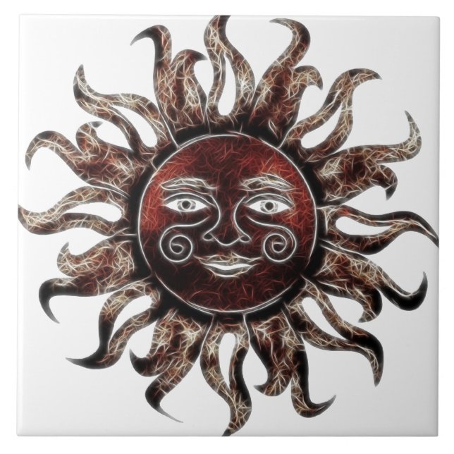 Bronze Sun Fractal Tile (Front)