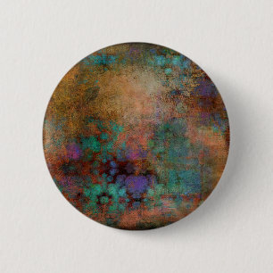 Bronze, Teal, Purple Abstract 6 Cm Round Badge