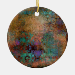 Bronze, Teal, Purple Abstract Ceramic Tree Decoration
