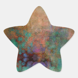 Bronze, Teal, Purple Abstract Star Sticker