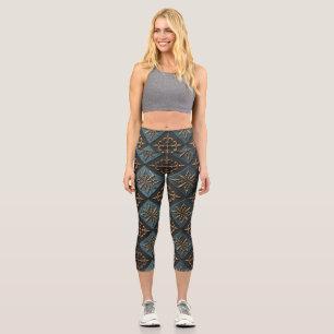 Bronze texture with carving pattern. capri leggings