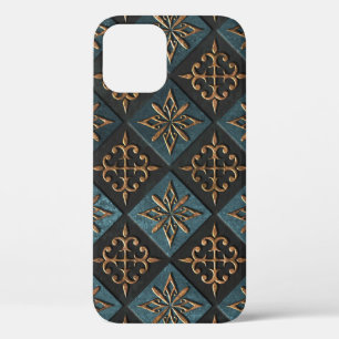 Bronze texture with carving pattern. iPhone 12 case