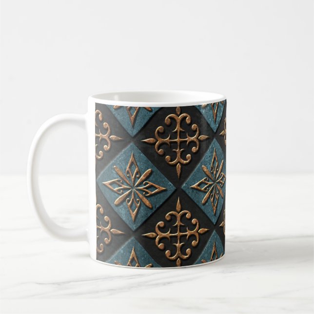 Bronze texture with carving pattern. coffee mug (Left)
