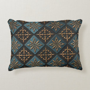 Bronze texture with carving pattern. decorative cushion