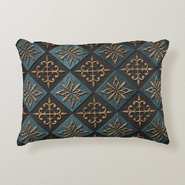 Bronze texture with carving pattern. decorative cushion (Front)