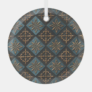 Bronze texture with carving pattern. glass tree decoration