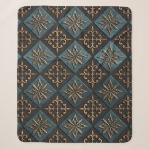 Bronze texture with carving pattern. sherpa blanket