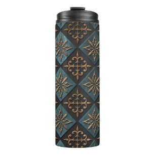 Bronze texture with carving pattern. thermal tumbler
