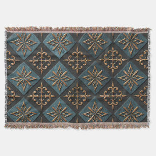 Bronze texture with carving pattern. throw blanket