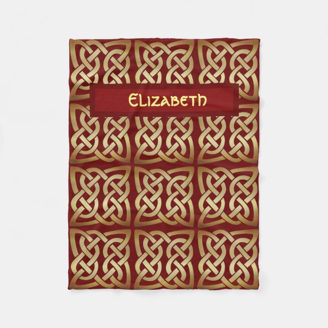 Bronze Tone Celtic Knot Fleece Blanket (Front)