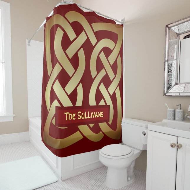 Bronze Tone Celtic Knot Shower Curtain (In Situ)