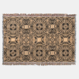Bronze Tone Geometric Abstract Throw Blanket
