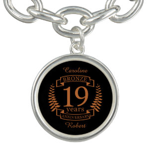 Bronze traditional wedding anniversary 19 years bracelet