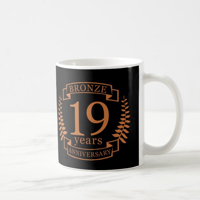 Bronze traditional wedding anniversary 19 years coffee mug (Right)