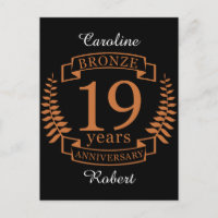Bronze traditional wedding anniversary 19 years