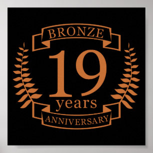 Bronze traditional wedding anniversary 19 years poster