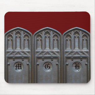 Bronze Tudor Gothic Arch Custom Monogram Mouse Pad
