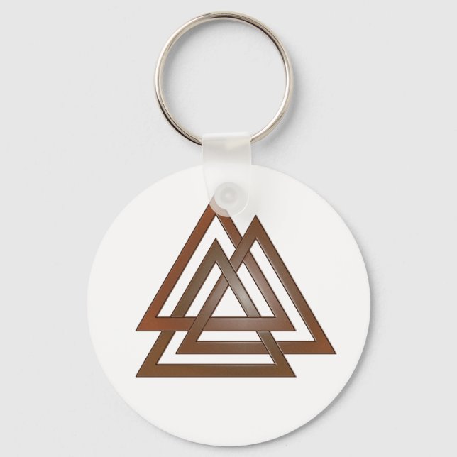 Bronze Valknut Keychain (Front)