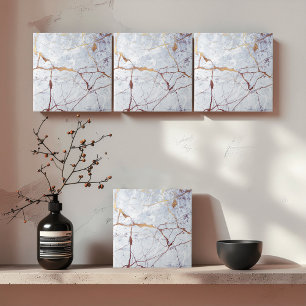 Bronze Veined White Marble ID1182a Ceramic Tile