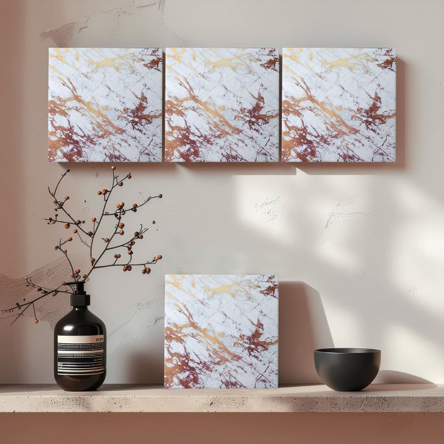  Bronze Veined White Marble ID1182c Ceramic Tile (Creator Uploaded)