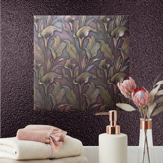 Bronzed Calla Lily Art Nouveau ID1226 Ceramic Tile (Creator Uploaded)