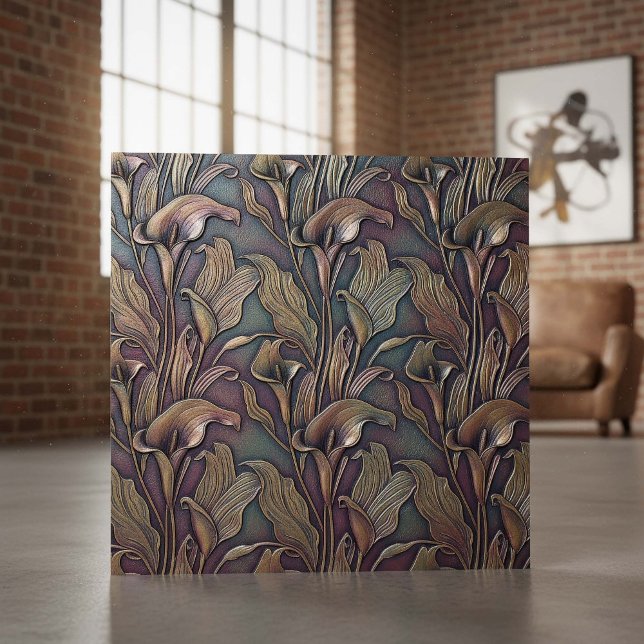Bronzed Calla Lily Art Nouveau ID1226 Ceramic Tile (Creator Uploaded)