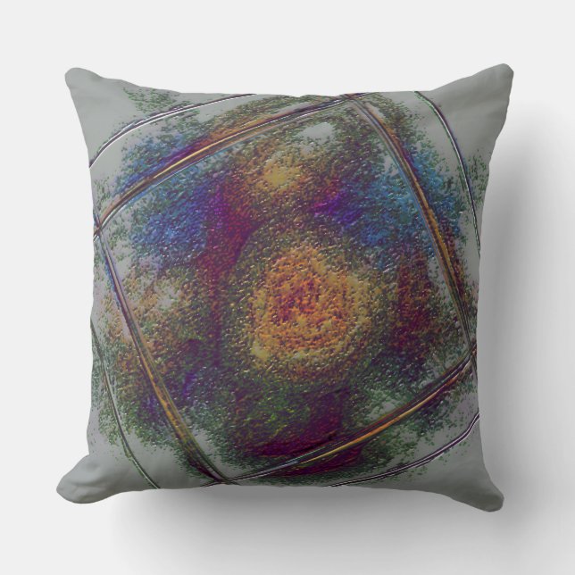 "Bronzed Tile" (20") Throw Pillow (Front)