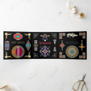 Brooch Black Background Trifold Card