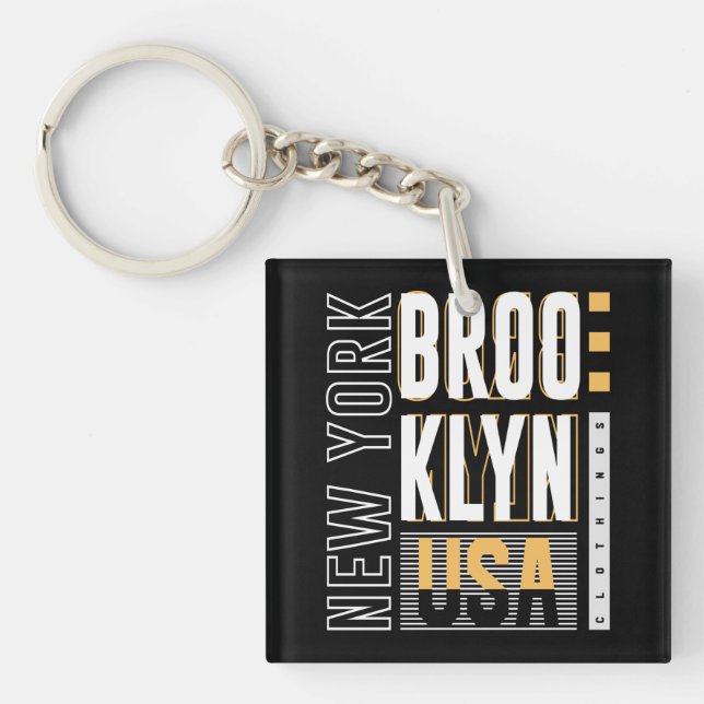 Brooclyn New York USA Urban Key Ring (Front)