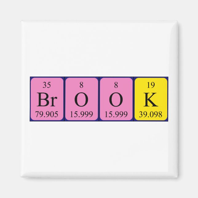 Brook periodic table name magnet (Front)