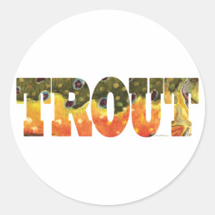 Brook Trout Art Classic Round Sticker