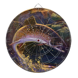Brook Trout Fish Fisherman, Vintage Sports Fishing Dartboard