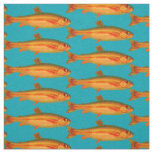 Brook Trout Fish Fishing Pattern for Fishermen Fabric