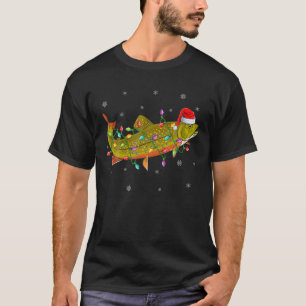 Brook Trout Fish Lighting Reindeer Hat Brook Trout T-Shirt