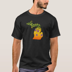 Brook Trout Fish Michigan State Map Fly Fishing Gi T-Shirt