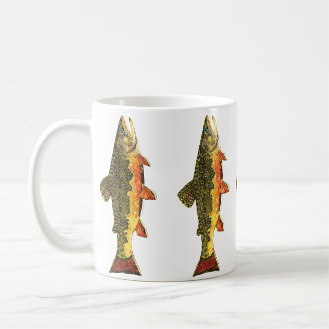 Brook Trout Fish Painting Coffee Mug (Left)