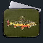 Brook Trout Fish Painting Laptop Sleeve<br><div class="desc">BROOK TROUT PAINTING. Just the fish, the whole fish, and nothing but the fish. This design features the wild eastern brook trout, salvelinus fontinalis fontinalis, in rich colours and beautiful patterning just as nature painted it. The art is from an original watercolor painting by Mr. Trout Whiskers. For those who love...</div>