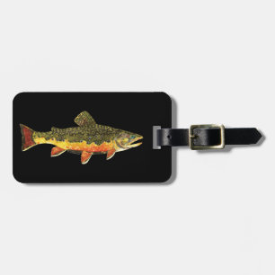 Brook Trout Fish Painting Luggage Tag
