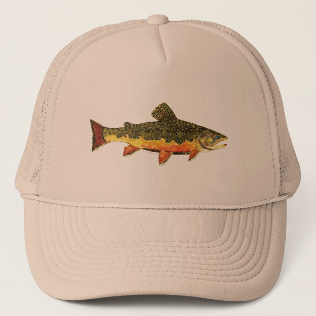 Brook Trout Fish Painting Trucker Hat (Front)