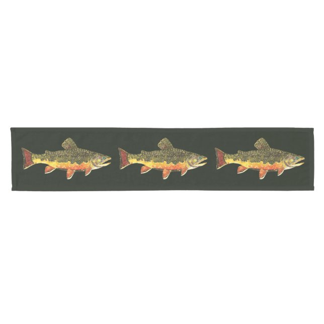 Brook Trout Fish Short Table Runner (Horizontal)