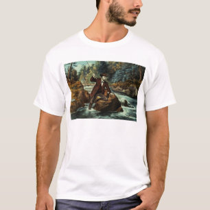 Brook Trout Fishing - An Anxious Moment, 1862 T-Shirt