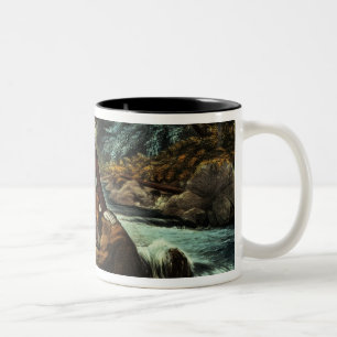Brook Trout Fishing - An Anxious Moment, 1862 Two-Tone Coffee Mug