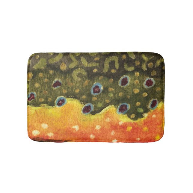 Brook Trout Fishing Bath Mat (Front)