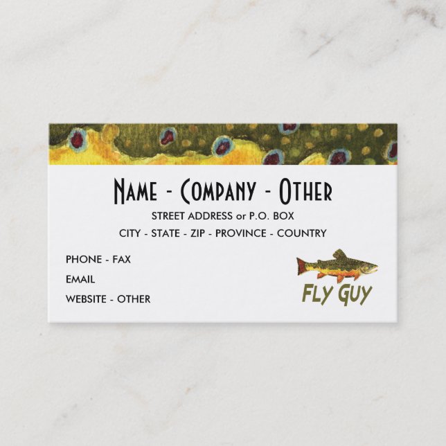 Brook Trout Fishing Business Card (Front)