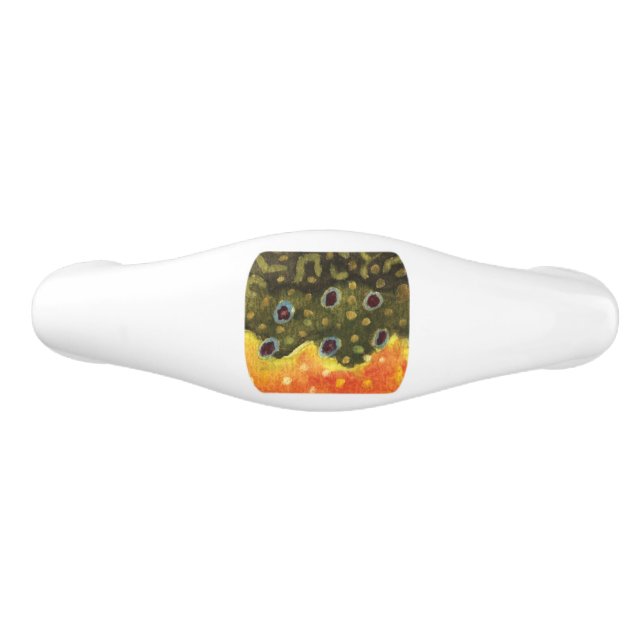 Brook Trout Fishing Ceramic Drawer Pull (Front)