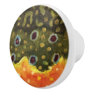 Brook Trout Fishing Ceramic Knob