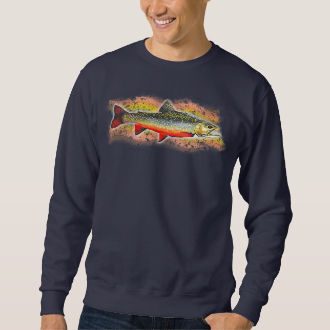 Brook Trout Fishing Graphic  Sweatshirt (Front)