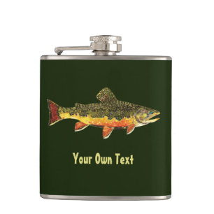 Brook Trout Fishing Hip Flask