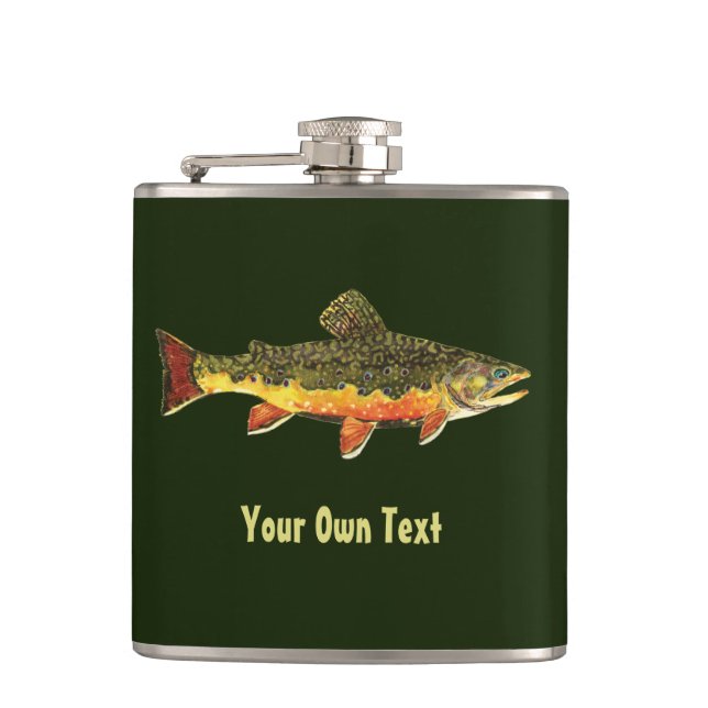 Brook Trout Fishing Hip Flask (Front)