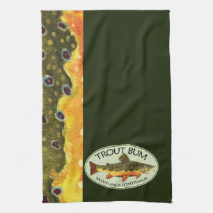 Brook Trout Fishing Tea Towel